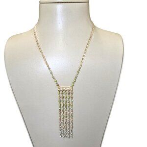Ali Kahn New York Women's Gold Plated Green Multi Necklace NWOT